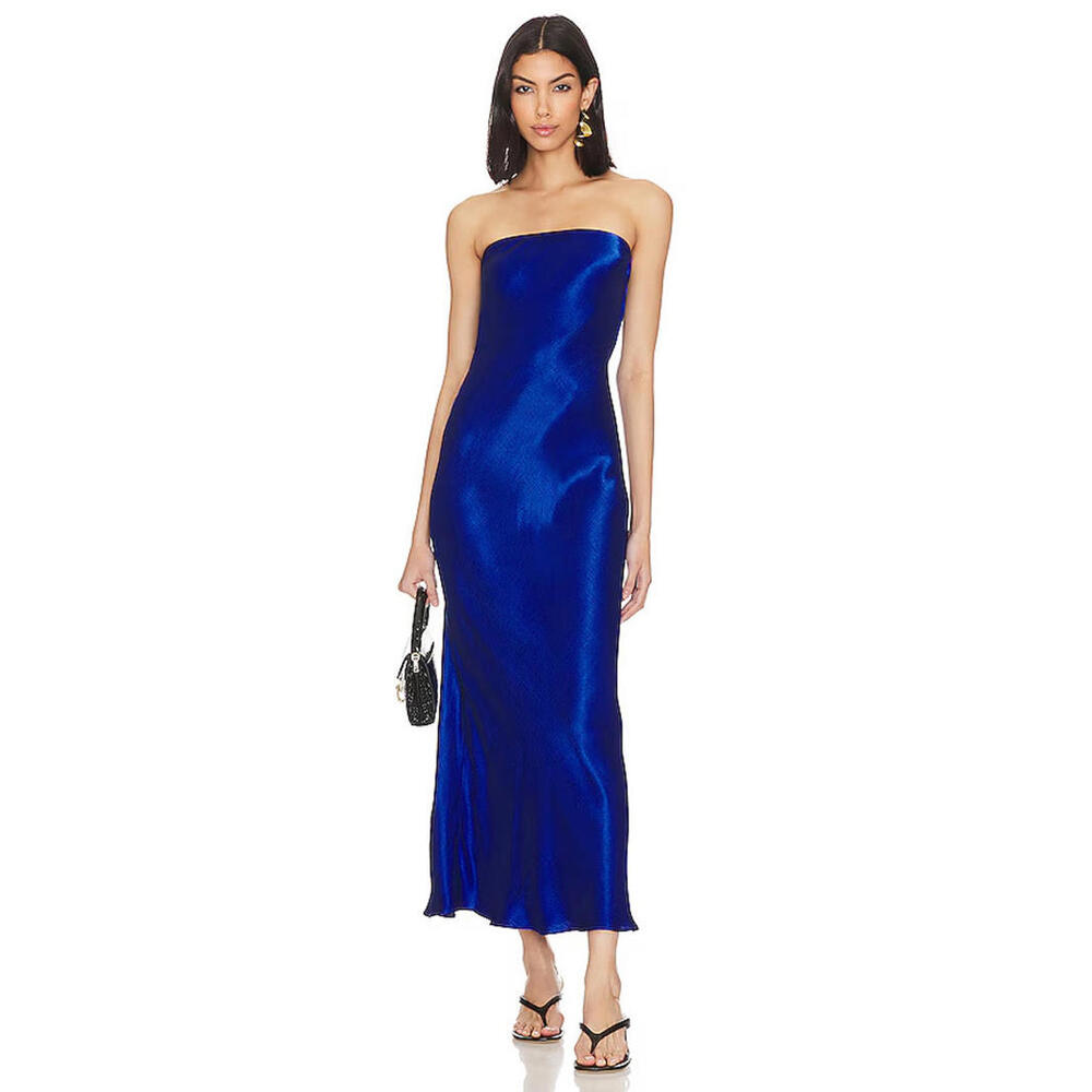 Revolve Bec + Bridge Moon Dance Strapless Maxi Dress Mediterranean Blue $300msrp